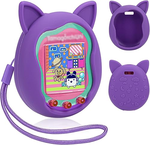 Miniatura 10 de Funda de silicona para Tamagotchi Uni, funda protectora para Tamagotchi Uni Protector Skin con correa de mano (rosa)