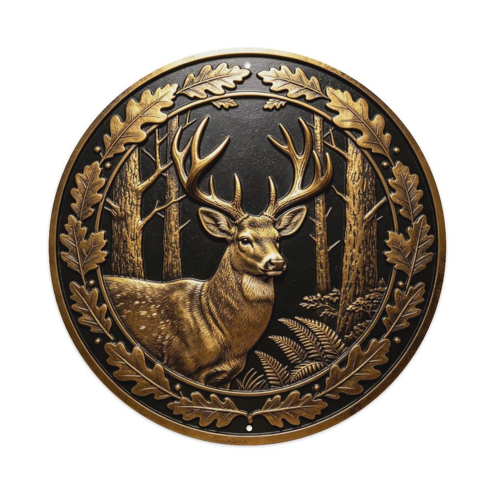 Whitetail Deer Buck Metal Tin Sign Plaque