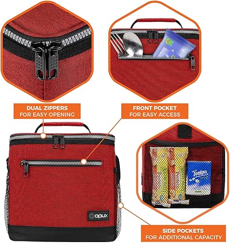 Miniatura 6 de OPUX Lonchera extra grande aislada para hombres y mujeres, bolsa de almuerzo para el trabajo, enfriadora suave a prueba de fugas para adultos, cubo