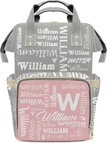 Miniatura 1 de Mochila de pañales negra con letra personalizada con nombre personalizado para hombros para pañales, regalos para mujeres y hombres, Multi 16,