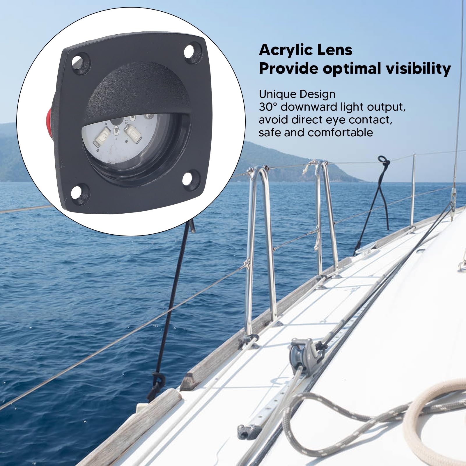 LED Aisle Light, IP66 Super Bright LED Step Lamp, Stairs Lights, Night Lamp Bed Light, Toilet Light, Closet Light for RV Ship Boat Deck Walkway for 12V 24V DC (White