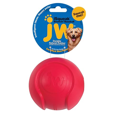 JW Pet Company iSqueak Bouncin Baseball Dog Toy Large Colors Vary multi 40037