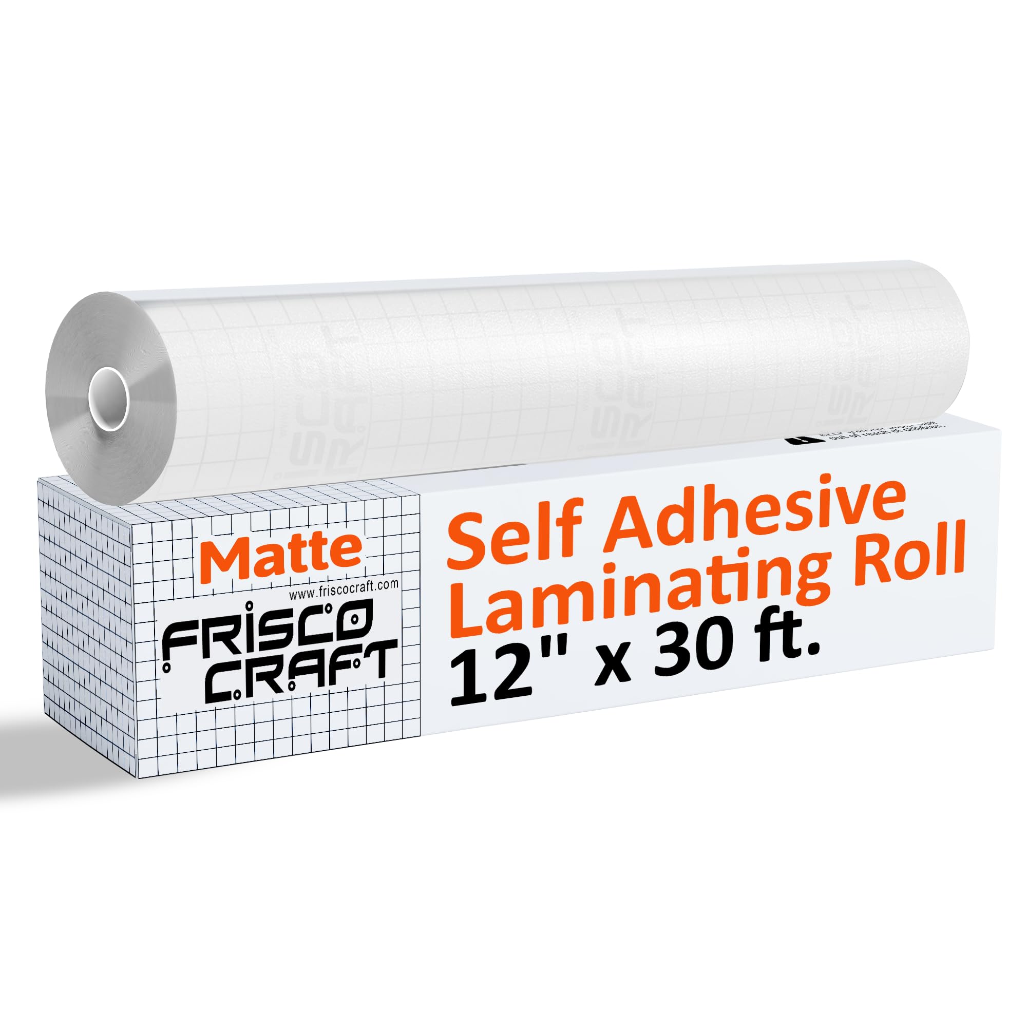 Frisco Craft Rollo de laminado autoadhesivo transparente mate, hojas autoadhesivas para calcomanías, calcomanías, fotos y más, sin sellado térmico, hojas mate y transparentes (12 pulgadas x 30 pies)