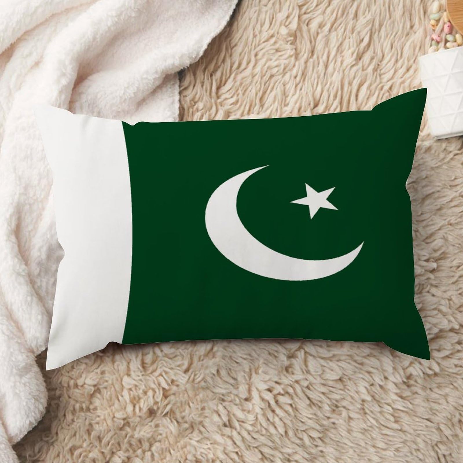 Madcolitote Pakistan Flag Pillow Covers Pakistan Cushion Cover 16x24in Country City Souvenir Pillow Cases Accent Toss Pillowcase Patriotic Decor for Couch Sofa Bed Car
