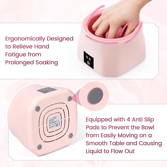 Yokilly Nail Soaking Bowl Heated: 50% Faster Nail Soak off Bowl for Women Nail Beginner - Electric Manicure Nail Bowl for Home Salon