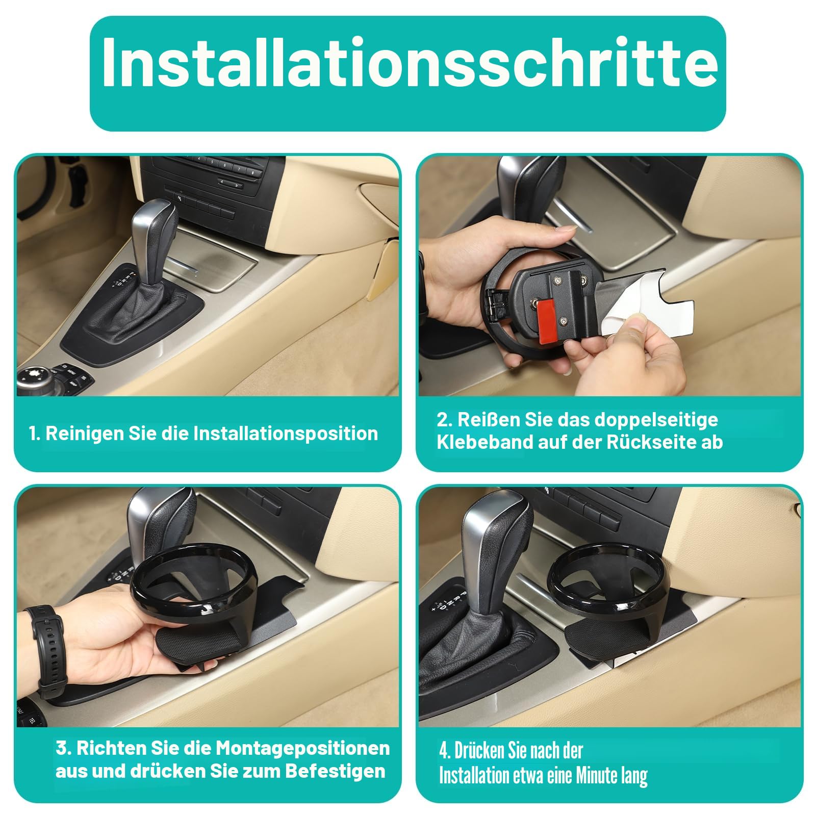 Auto-Zentralkonsole Wasserbecherhalter Getränkeständer für 1 3 Serie E81 E82 E87 E88 E90 E91 E92 E93 Auto-Fahrzeugbecherhalter, Autobecherhalter für Wasser Kaffee Saft Flaschenständer