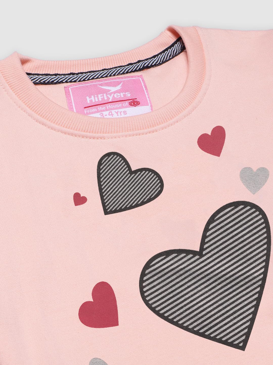 FUNKOOL Girls Regular Fit | Premium Cotton Fleece |Full Sleeves|Round Neck|Trendy Winter Wear| Sweatshirts for Boys and Girls -Peach 1