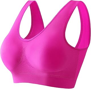 Sports Bra Women High Impact Plus Size Full Coverage Non-Wired Bras for Women UK Wireless Soft Comfort Yoga Bra Solid Color Lift Supportive Seamless Jelly Bra Leisure Casual Wear