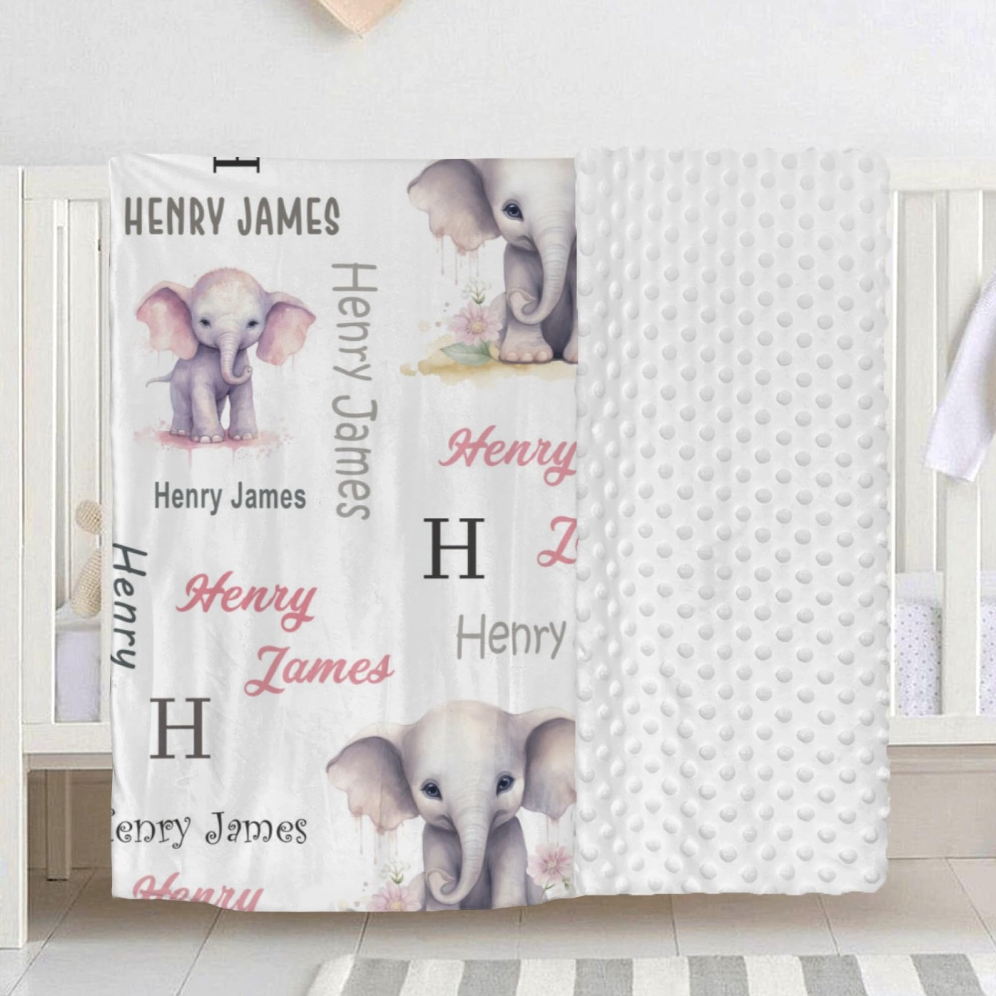 Personalized Baby Blanket - Soft Minky Plush With 3D Dots, Custom Name, 30x40 Inches - View #11