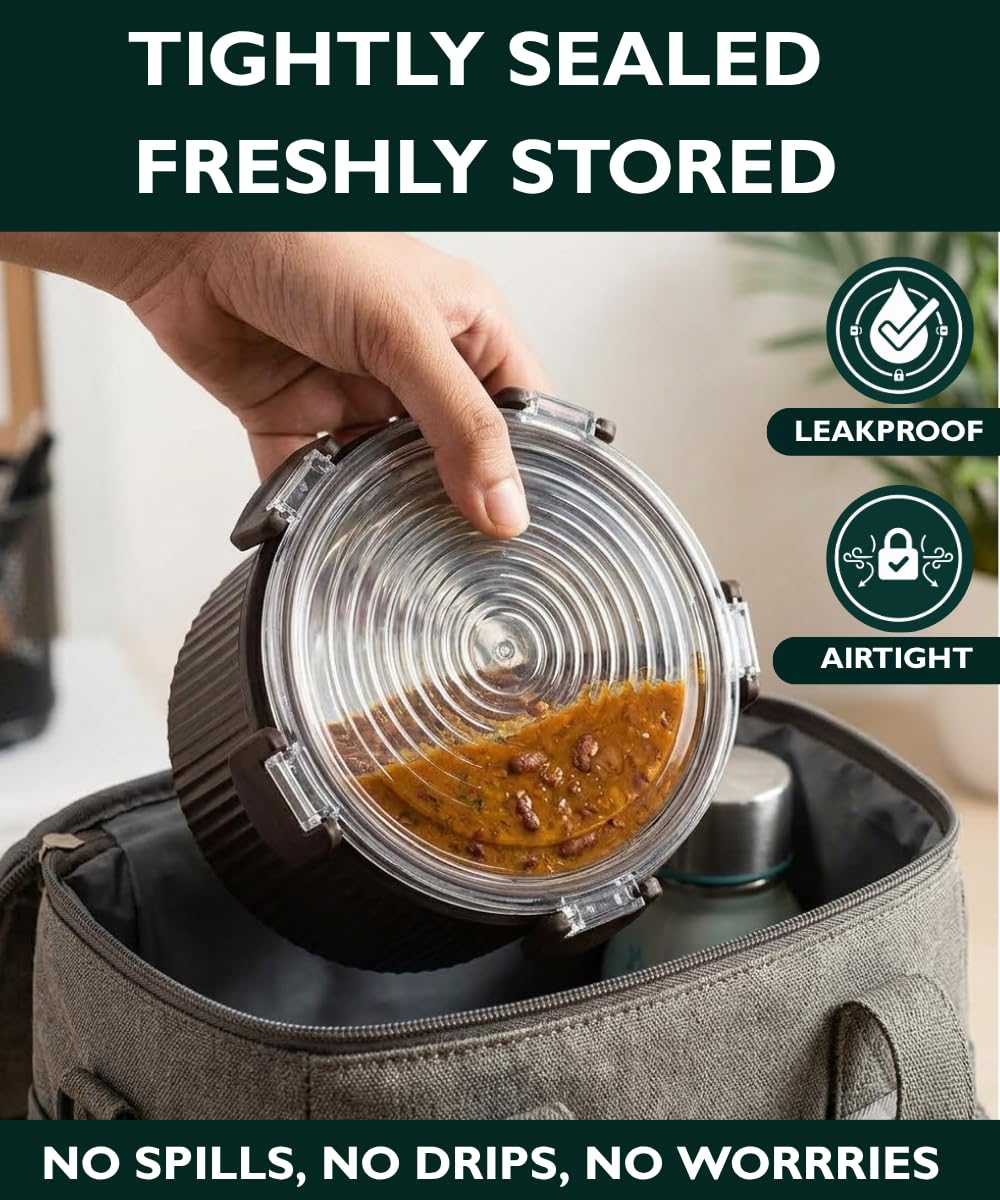 Maru Steel Tiffin Set - Leakproof Lunch Boxes -3 Maru Steel Tiffin Set - Leakproof Lunch Boxes -3