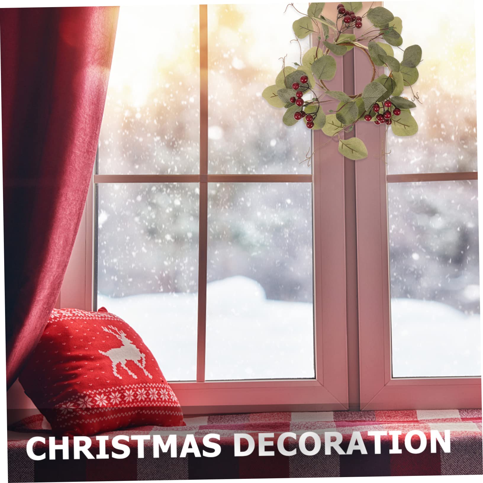 TOPBATHY 4 Stück Weihnachtskerzengirlande Für Zu Hause Weihnachtsgirlande Künstlicher Eukalyptus Weihnachtliche Tischdekoration Künstliches Pflanzendekor Weihnachtskranz Stoff