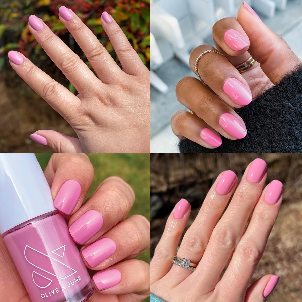 Olive & June Long Lasting Nail Polish | Spring Pastel Nails | Plump Gel-Like Finish No Lamp Needed | Lasts up to 10 days | Salon-Quality 15-Free Vegan & Cruelty-Free Chip-Resistant | JM Pinky Lavender