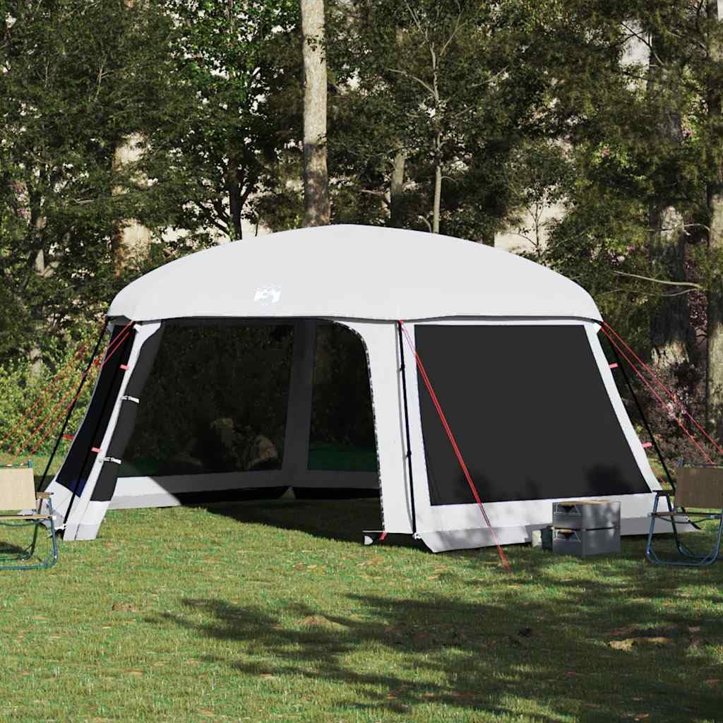vidaXL Poolzelt mit abnehmbarem Überzelt Netzwänden Grau 618x532cm