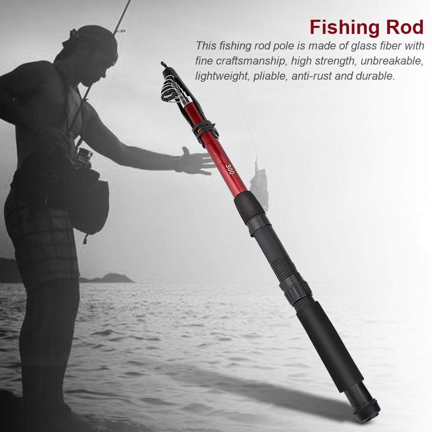 EVTSCAN Fishing Pole, Outdoor Portable Lightweight Casting Telescopic Fishing Rod Reel Tackle Accessory