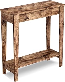 Safdie & Co Rustic Farmhouse Entry Table, Brown Solid Wood Console Table, Use As Doorway Table, Hallway Desk, or Accent Furniture for Decorating Foyer, 31 X 11.5 X 34 Inches