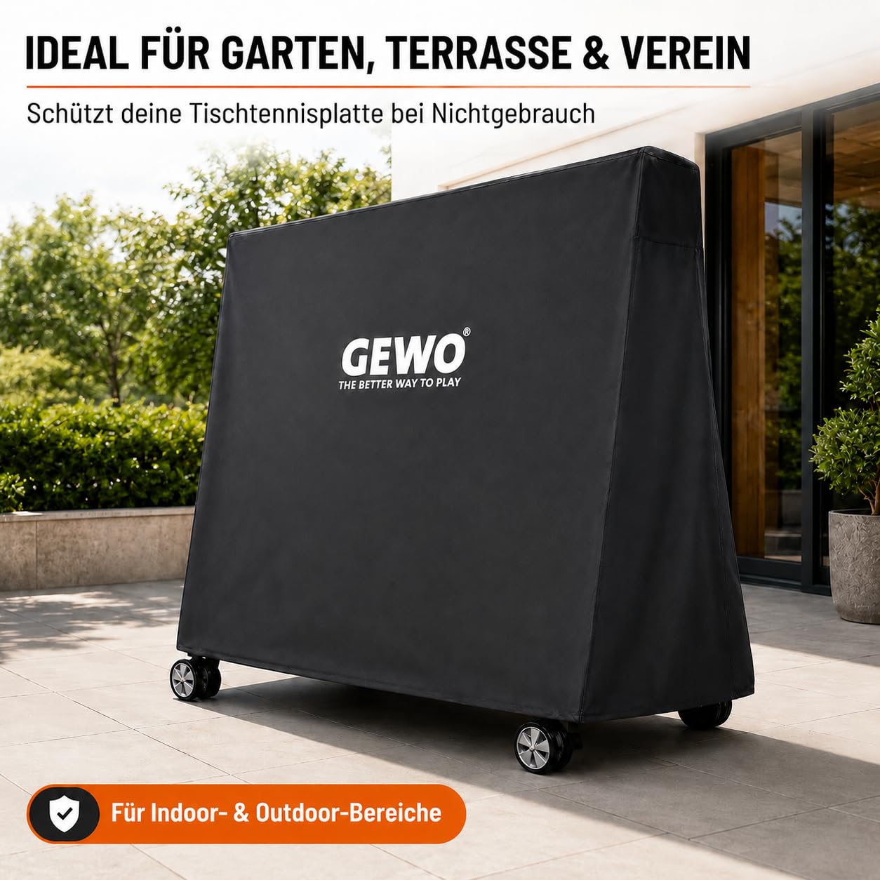 GEWO Housse de table de ping-pong d'extérieur 600D avec fermeture éclair