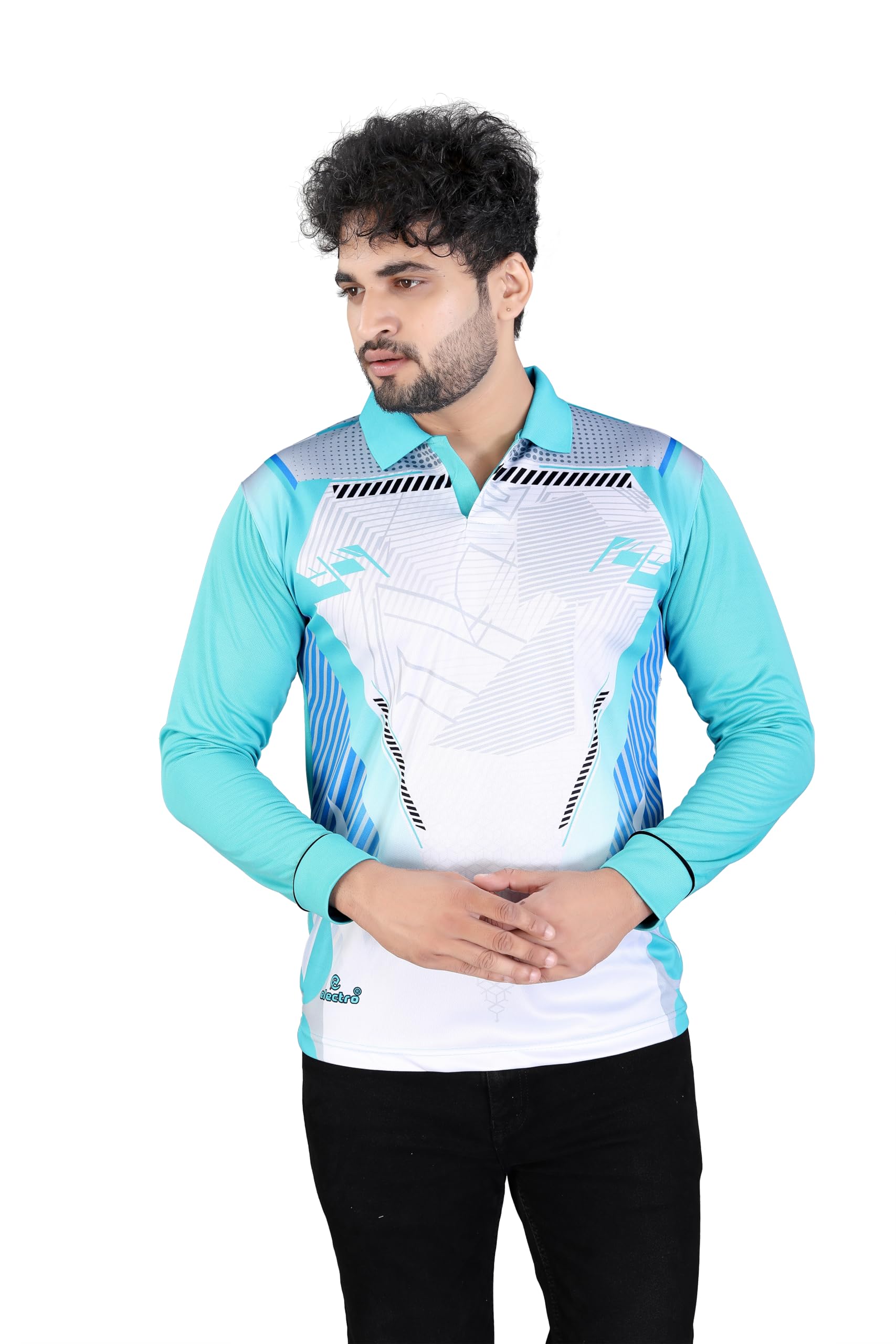 DIAMOND CLUSTER Men’s Full Sleeve Sports T-Shirt | Dry Fit Activewear Jersey for Running & Gym|Long Sleeve Cricket Jersey|Sports Performance Polo Shirt-picture-29