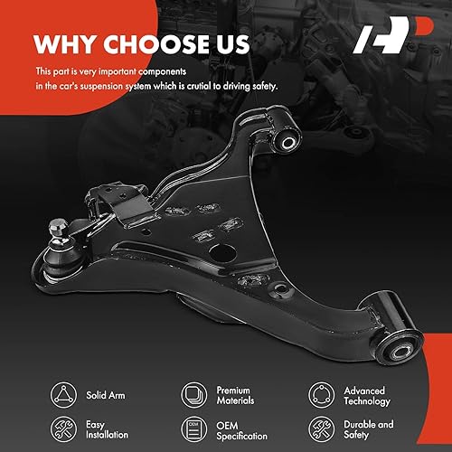 Miniatura 6 de A-Premium Brazo de control inferior delantero derecho, con rótula y buje, compatible con Nissan Frontier 2005-2018, Pathfinder 2005-2012, Xterra