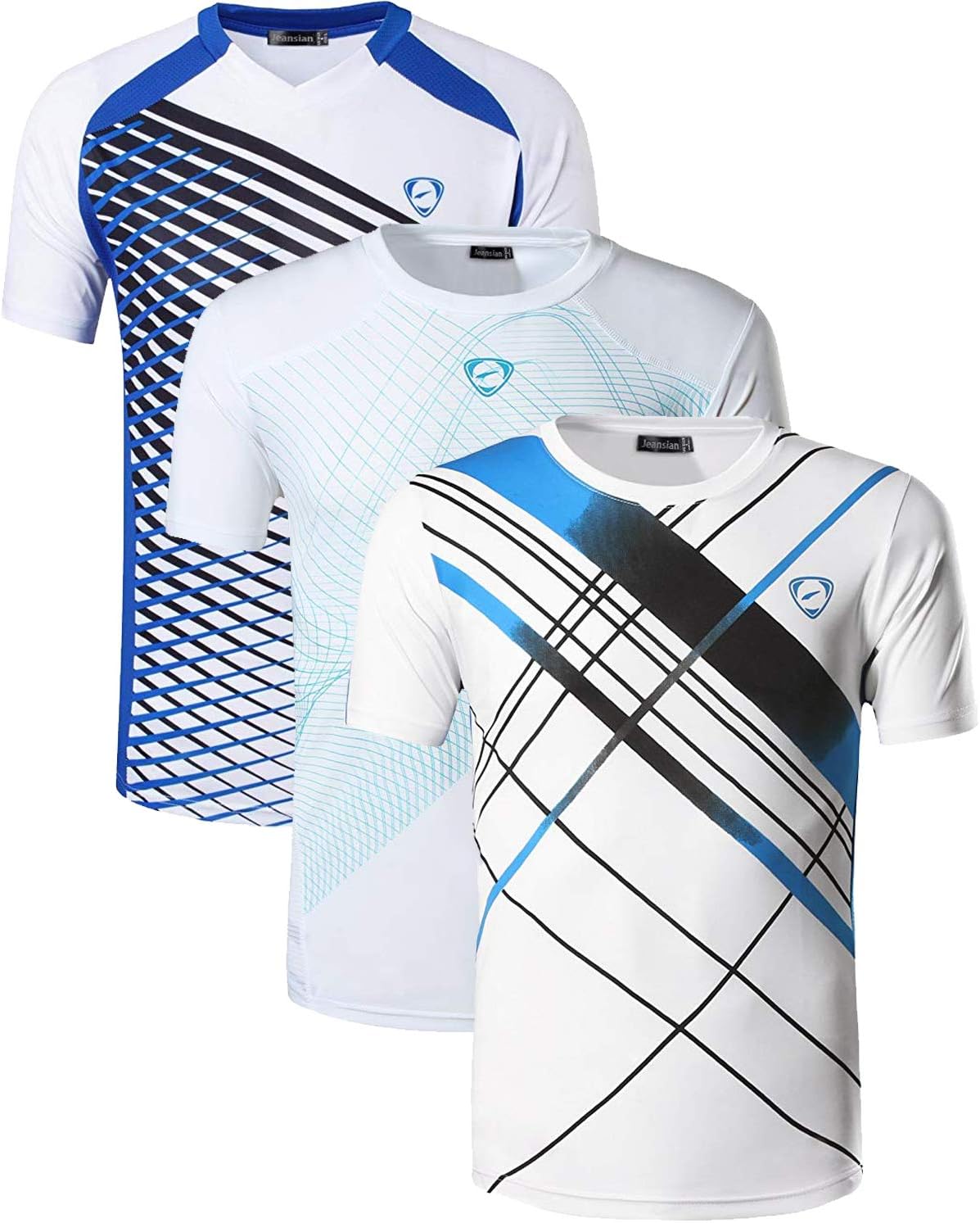 3 Pack Men's Activewear T-Shirt Sport Tee Shirt Athletic Running Gym Workout Tshirt Golf Tennis Tops Quick Dry LSL133