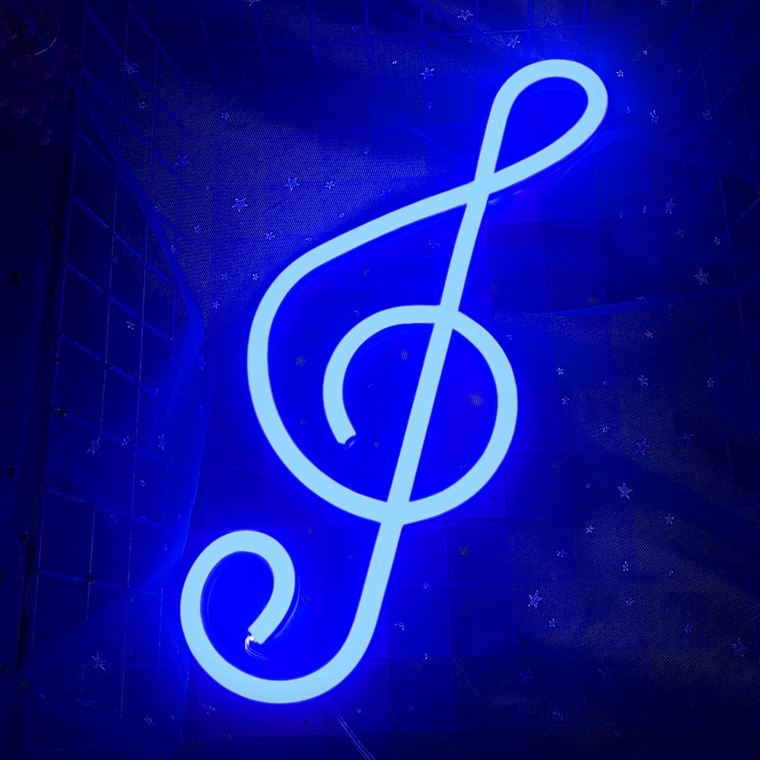 Music Note Neon Sign for Wall Decor, Cisteen Led Neon Light Wall Sign Hanging Art Light Children Light for Kids' Bedroom, Baby Nursery Room, Party, Christmas (USB Charging/Battery Powered) (Blue)