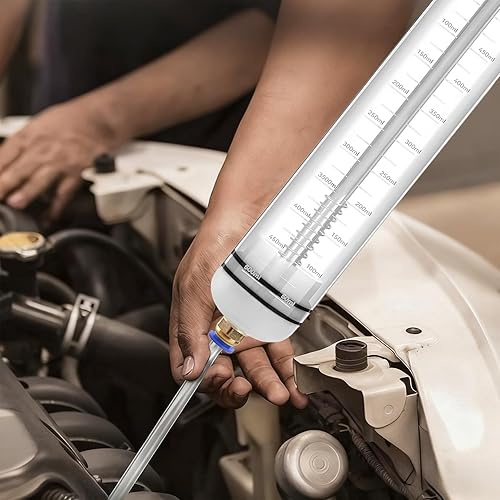 Miniatura 5 de Bomba extractora de líquidos automotriz de 500CC, jeringa manual para cambio de aceite con manguera de goma de 50cm, extractor manual de vacío por