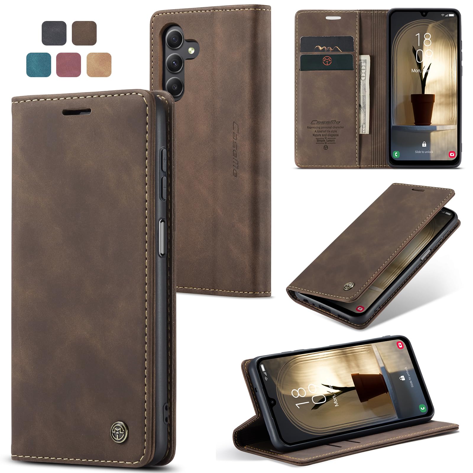 owlhold Handyhülle für iPhone klapphülle Premium hülle Weiches Vintage-Nubukleder Lederhülle