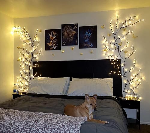 Miniatura 5 de LKGOOD Vines para decoración del hogar con control remoto, atenuador de encendidoapagado, decoraciones de Navidad de 7.5 pies, ramas de árbol