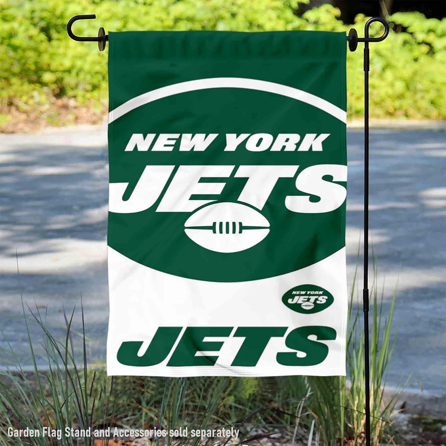 New York Jets Large Logo Double Sided Garden Banner Flag - Image 2