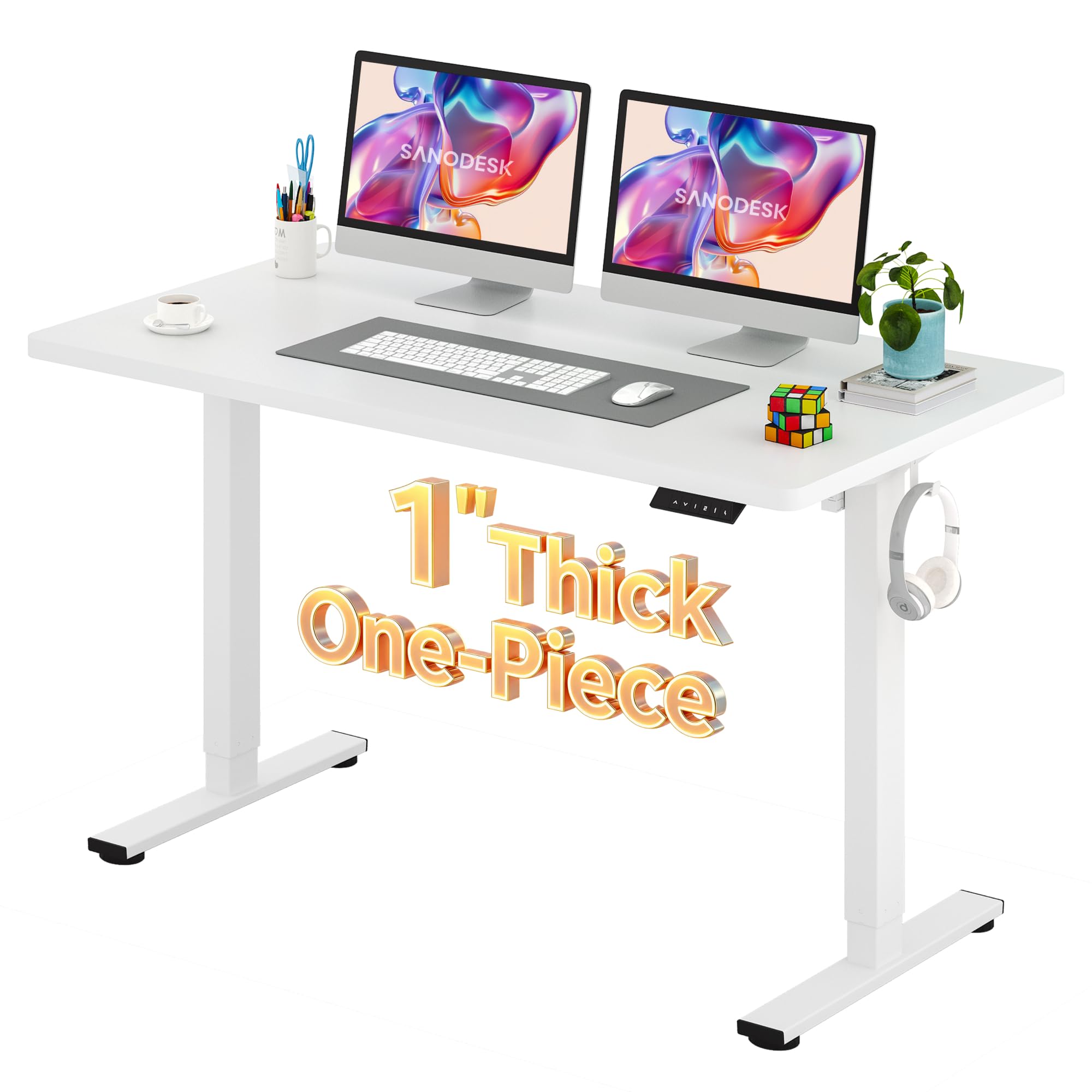 SANODESK One-Piece 1'' Thick Height Adjustable Standing Desk 55''x28''