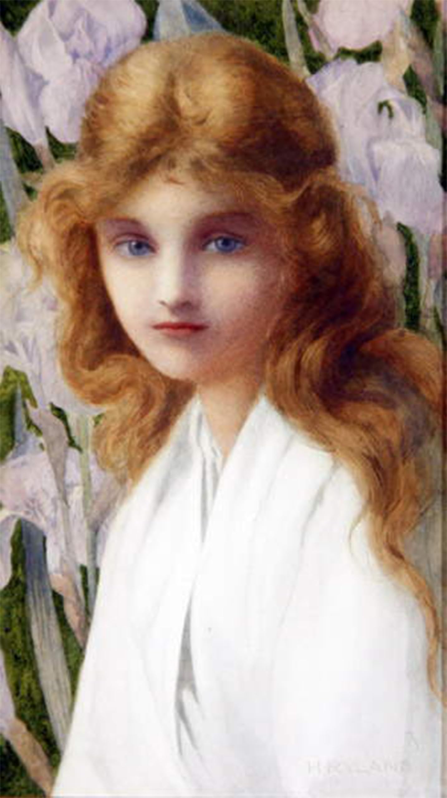 Pintura mural Iris de Henry Ryland, lienzo decorativo vintage de 60x90cm para pared 5