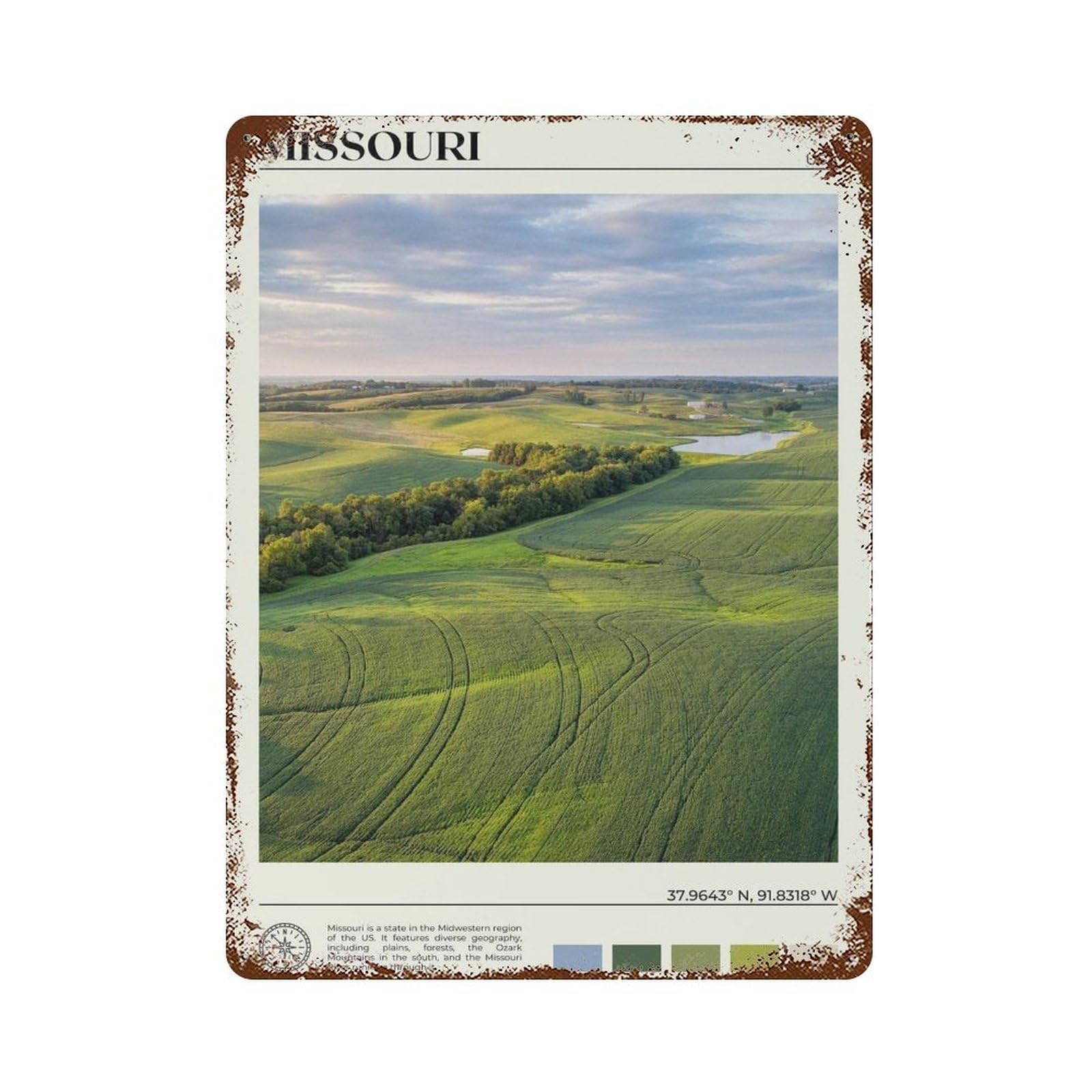 xiaoxiaoshen Real Photo Missouri Decor USA Wall Decor Art Metal Tin Poster Modern Home Decor Art Home Bar Shop Decorations Vintage Sign 40x30cm