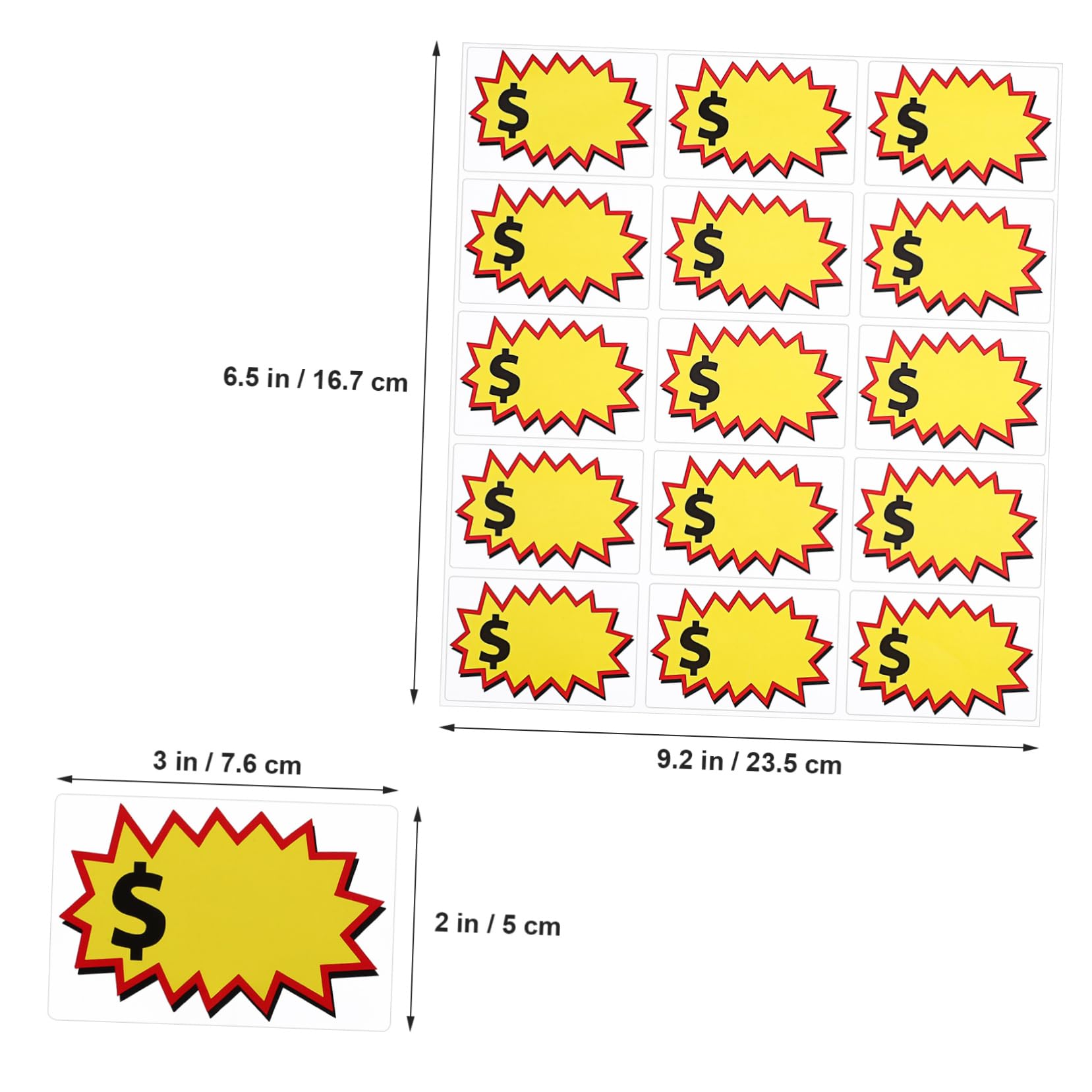 BCOATH 20 Sheets Retail Sale Signs Tags Yard Sale Stickers Easy to Use Pricing Labels