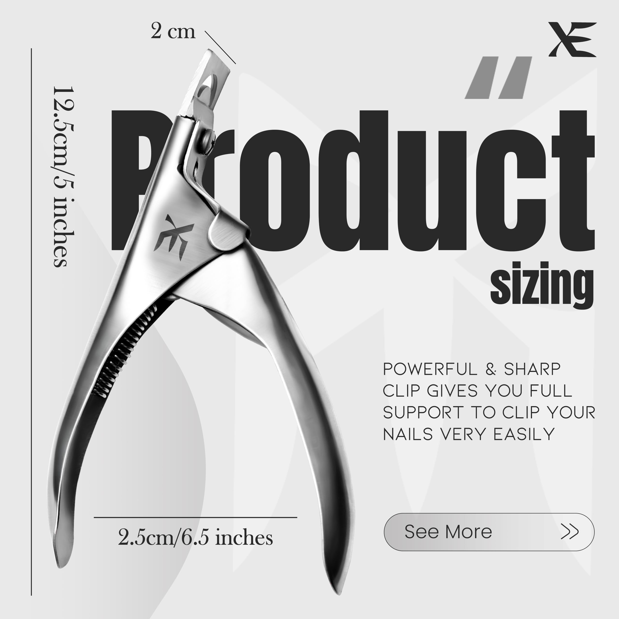 XE - Tagliaunghia professionale in acciaio inossidabile, usa e getta con lima, manicure pedicure, acrilico, gel
