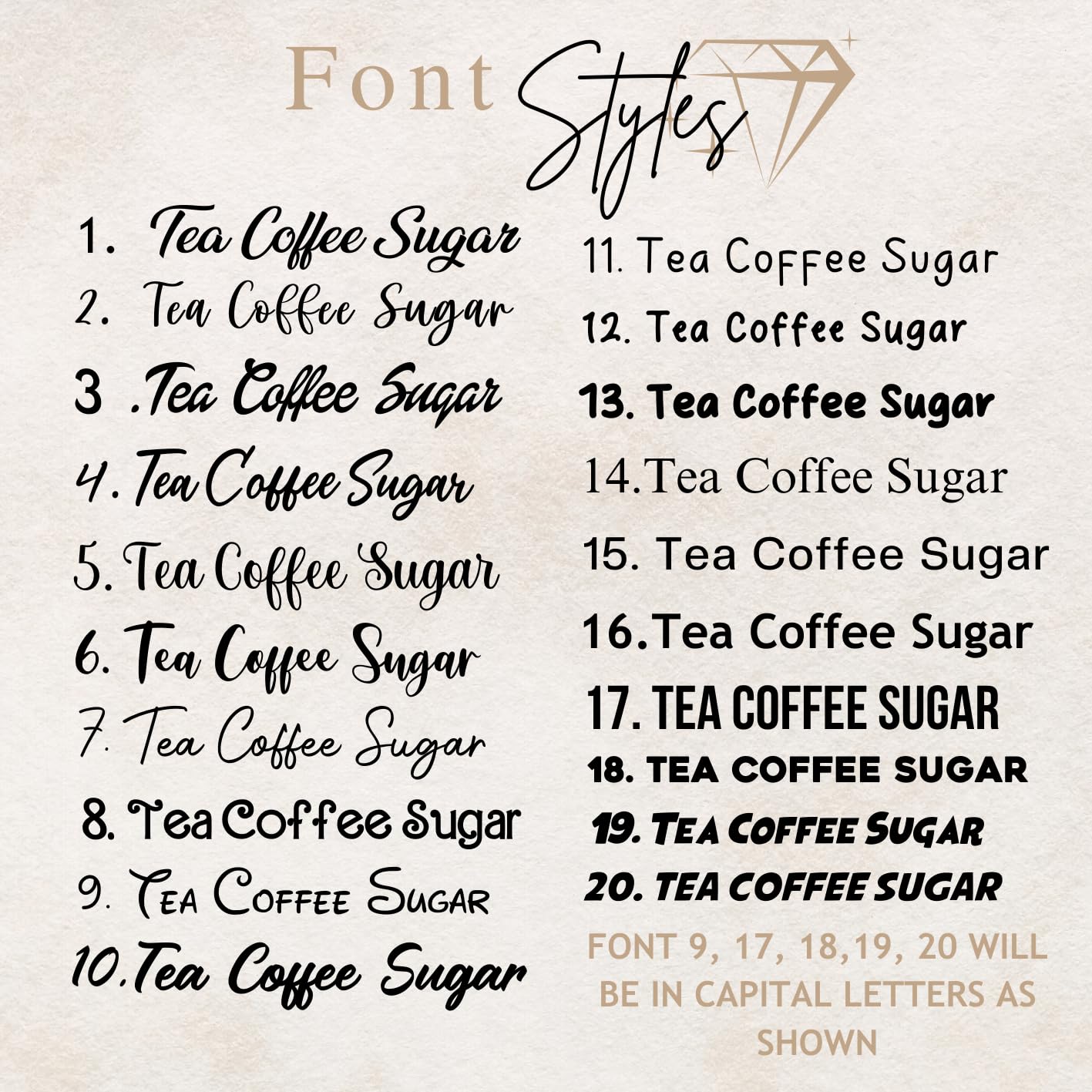 Tea Coffee Sugar Vinyl Stickers for Kitchen Storage | Self-Adhesive Cupboard, Jar & Canister Labels | Waterproof Personalised Kitchen Decals | Modern Script & Block Fonts