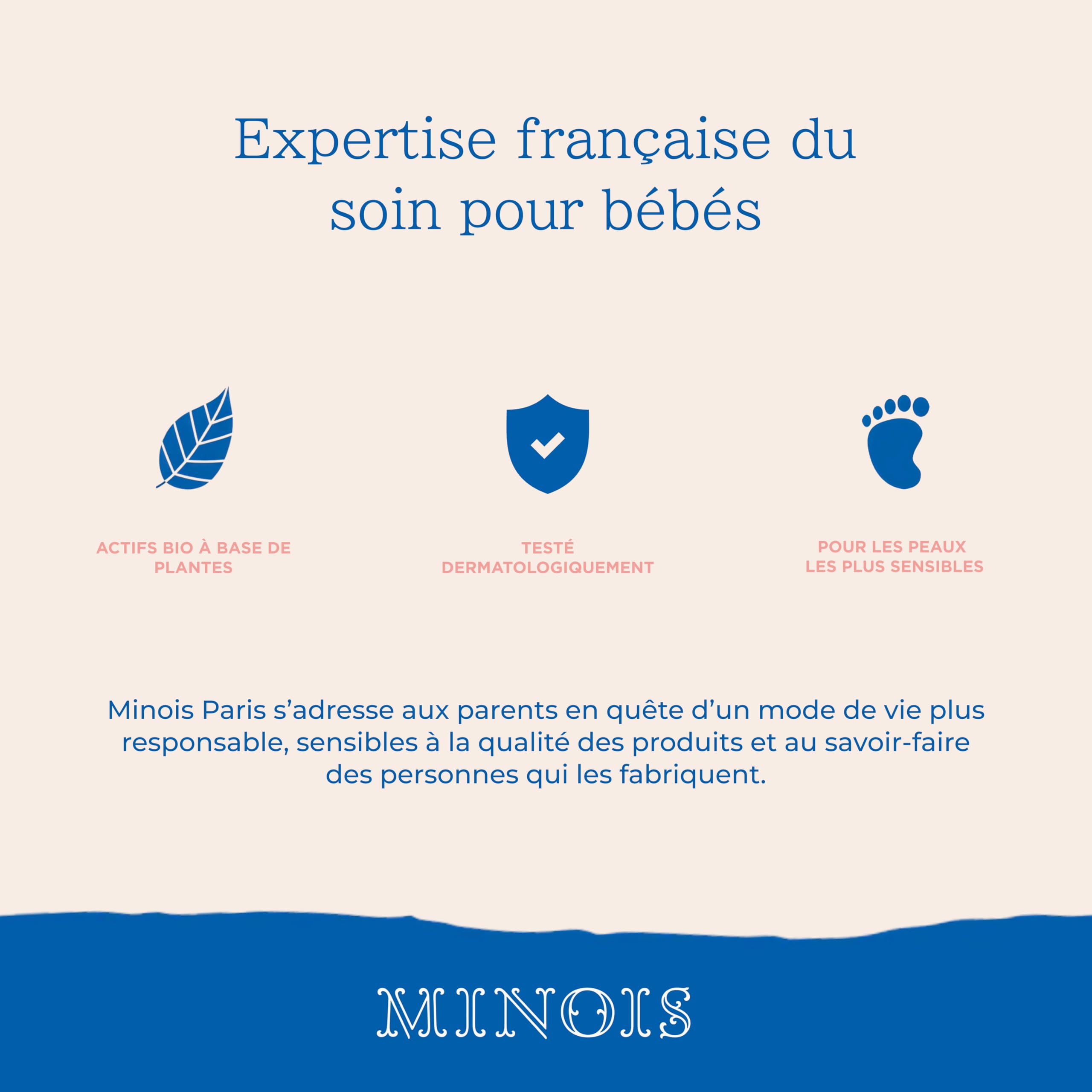 Minois Paris - Lessive Naturelle pour Bébé - Dès La Naissance – Respect des Peaux Sensibles – Senteur Fleur d’Oranger – Sans Huiles Essentielles & Sans Allergènes - 22 Lavages - Made in France