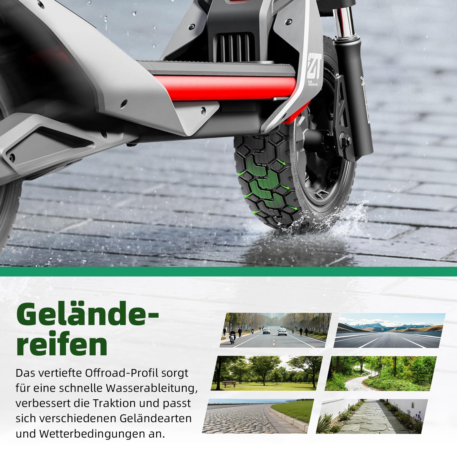 70/60-7,5 Ersatzreifen für Segway Ninebot ZT3 / ZT3 Pro, 11 Zoll Selbstreparierender Schlauchlose Reifen Cross Season Elektroroller Tire mit Kleber (Selbstreparierender-2 Stück)