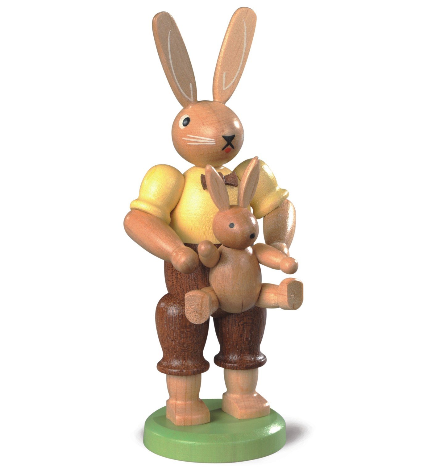 Lapin de Pâques Müller en bois d'Erzgebirge figurine multicolore de 11 cm