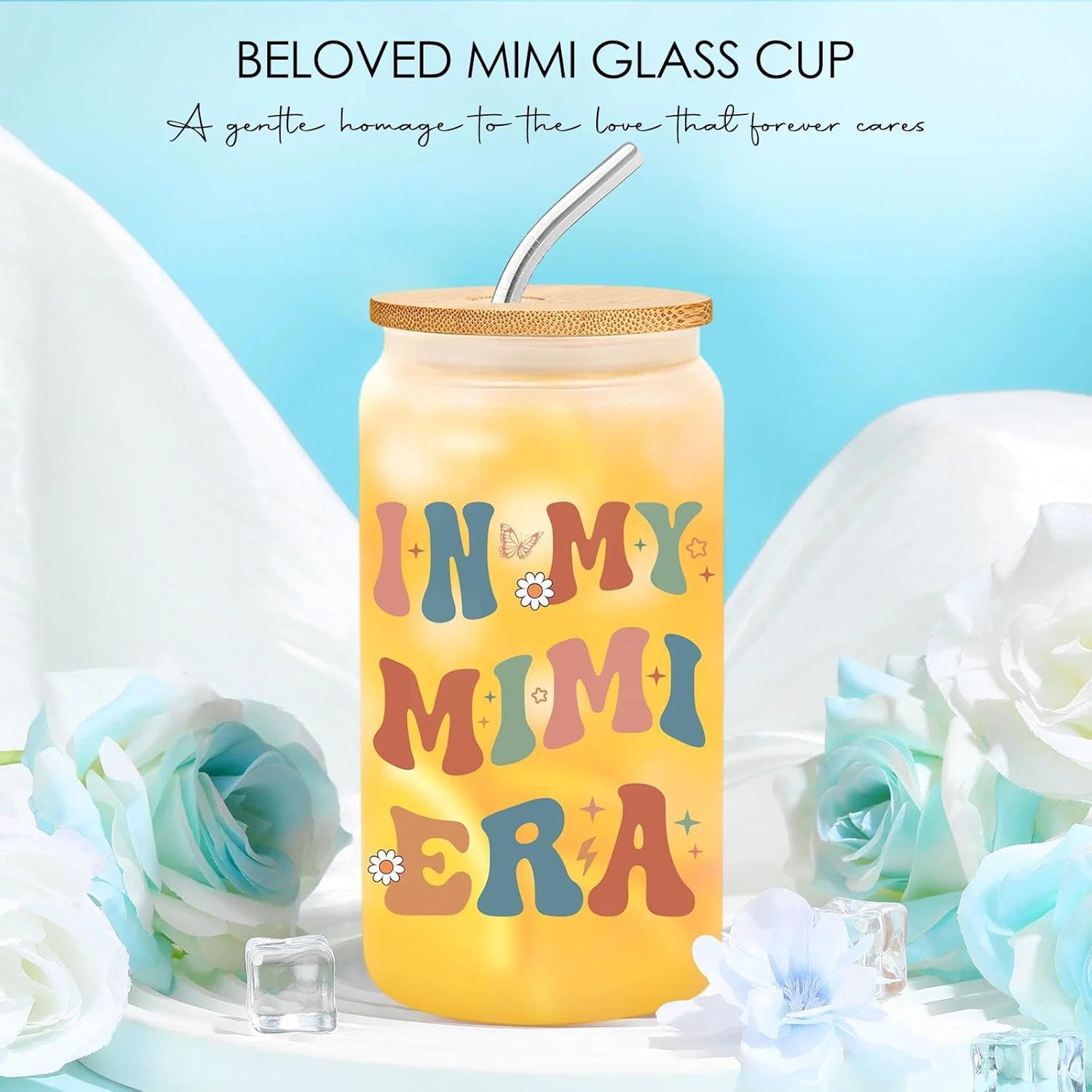 Mimi Gifts for Grandma Mimi Birthday Gifts from Grandkids Grandma Present Box for Christmas, Birthday Gift Set Ideas for Women from Grandson, Granddaughter, Grandchildren with Tote Bag, 16oz Glass Cup - Image 3