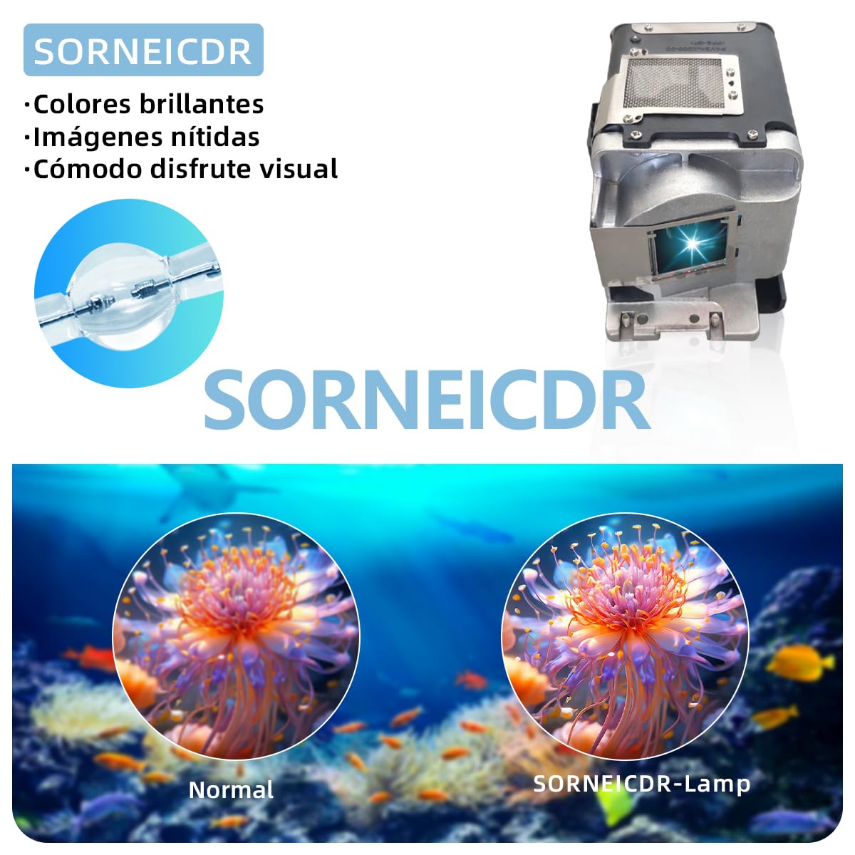 SORNEICDR Projector lamp Compatible with Mitsubishi VLT-HC3800LP VLTHC3800LP 499B056O20 HC3200 HC3800 HC3900 HC4000 - Image 2