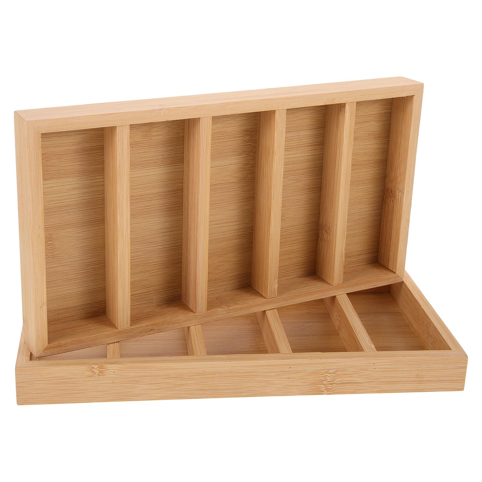 2 Stück Brillenorganizer mit 5 Fächern in Khaki für Präsentation
