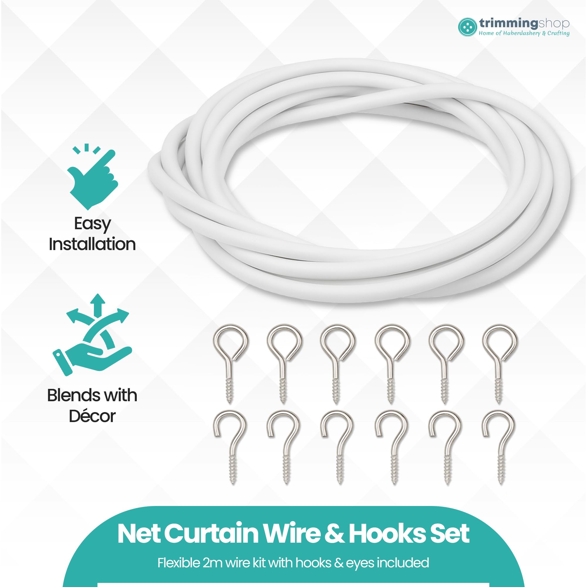 GeckoTeq Cable De Tensión Juego De Cables De Acero De 1,8 Mm - 3 Metros Con Tornillos Y Tacos