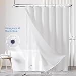 3-in-1 Shower Curtain Set, 72" x 72" White Waffle Curtain & Waterproof PEVA Liner, 12 Double-Sided Stainless Steel Anti-Slip Shower Curtain Hooks, Hotel-Style, All Pieces Sized to Match