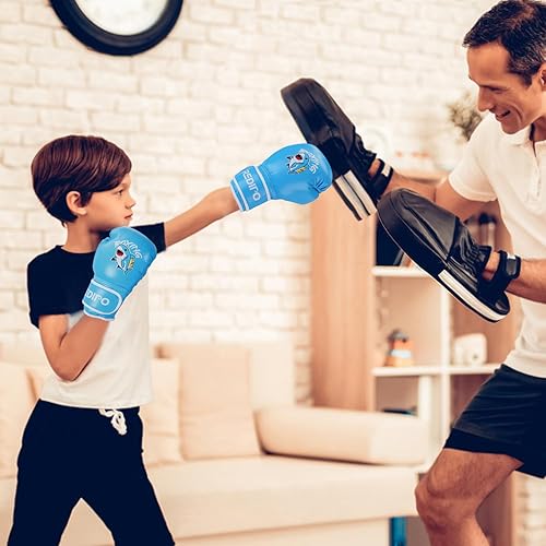 Miniatura 5 de Guantes de boxeo para niños, guantes de entrenamiento de boxeo juvenil para niños y niñas de 3 a 9 años, guantes de lucha de 4 y 6 onzas, saco de