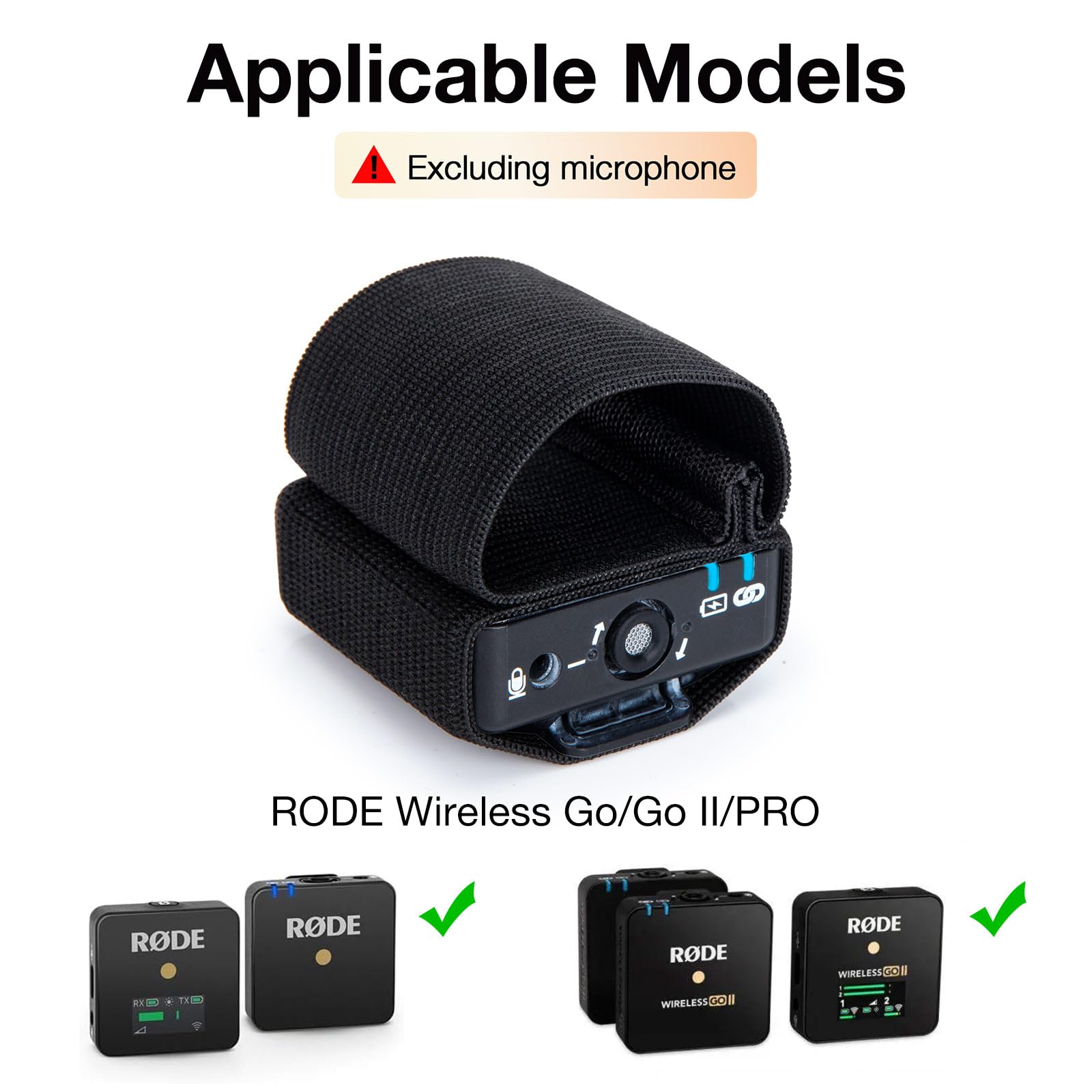 SUNMON Hand Microphone Elastic Sleeve for Rode Wireless Go 2 - Image 4