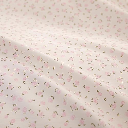 Miniatura 58 de Juego de funda de edredón floral tamaño individual, de algodón suave, 3 piezas, transpirable, con estampado de flores, estilo Shabby Chic, para B