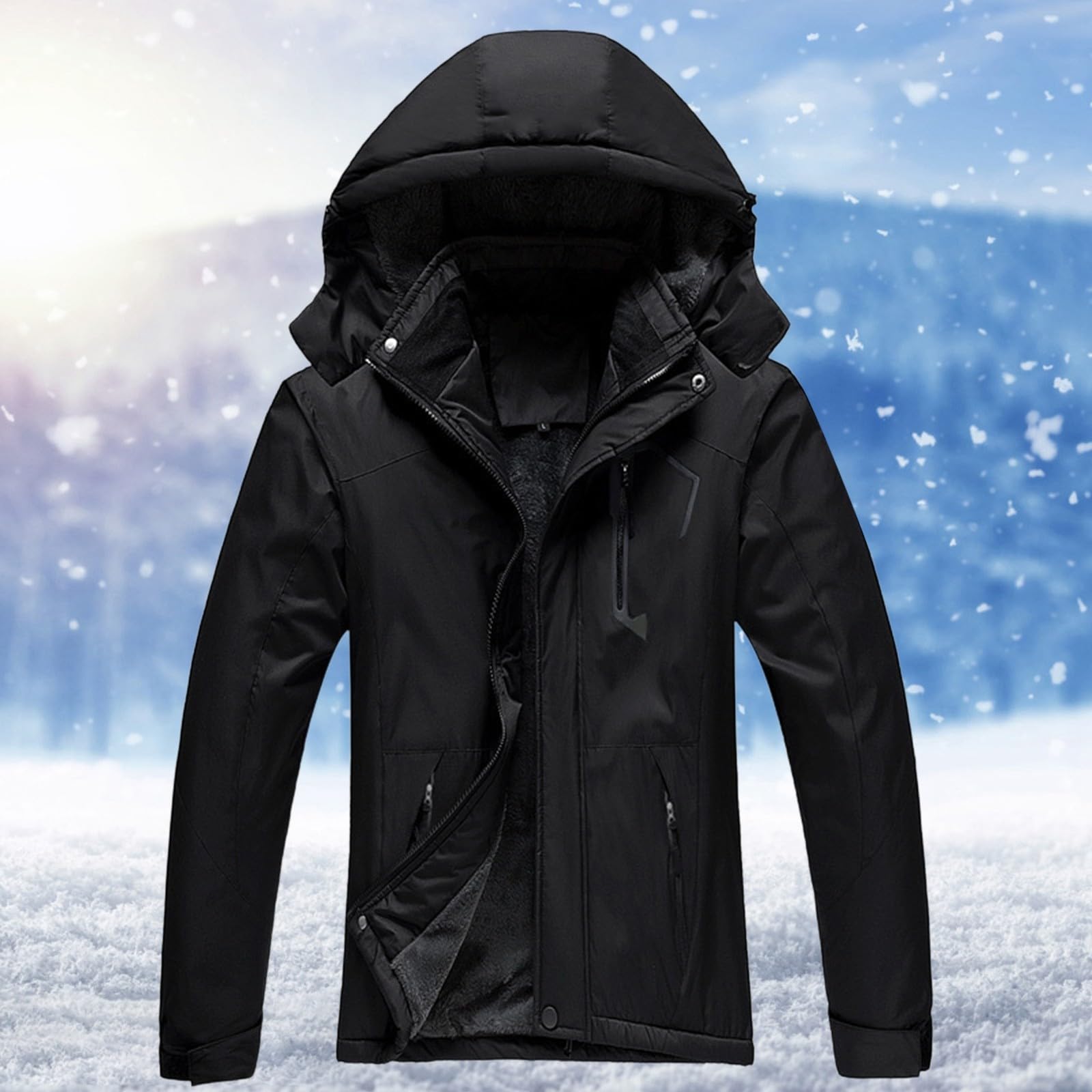 Winterliche, Fleecejacke für Outdoor-Aktivitäten – Kaltwettermantel in Übergröße zum Wandern für Ausrüstung