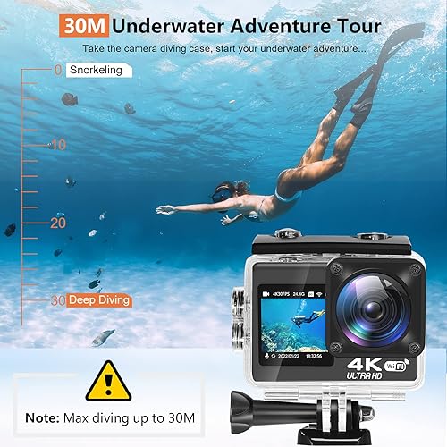 Miniatura 5 de Cámara de acción 4K 4k60 fps de pantalla dual WiFi EIS Vlog cámara pantalla táctil cámaras subacuáticas casco cámara de deportes al aire libre