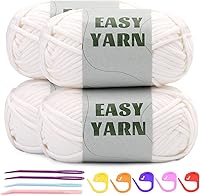 Vista 16 de 12x50g (1.43kg) Hilo de Ganchillo, Hilo para Tejer, 12x79.6m Mezcla de Algodón y Nylon Multicolor para Principiantes con Puntos Fáciles de Ver