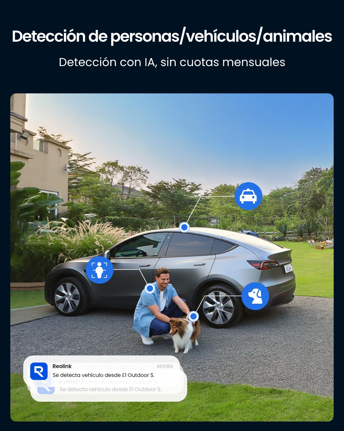 Reolink 4K Camara Vigilancia WiFi Exterior con Pan&Tilt, Seguimiento automático, Wi-Fi 6, Camara Vigilancia Domicilio WiFi con detección Inteligente, focos, Audio bidireccional, E1 Outdoor S