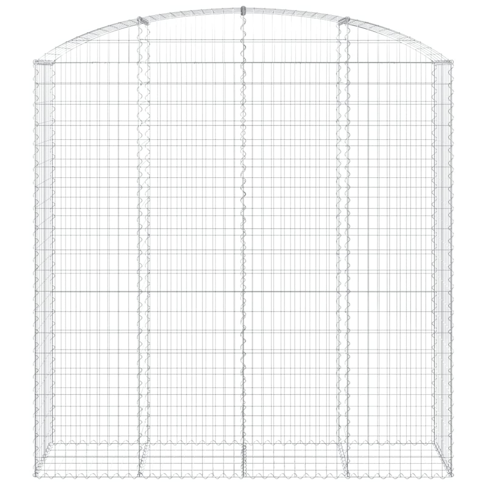 Gabione mit Hochbogen, Gabionenkörbe, Gabionen Hochbeet, Steinkorb, Gabionengitter, Drahtkorb Für Pflanzen, Kräuterspirale Für Garten, 200x50x200/220 cm Verzinktes Eisen